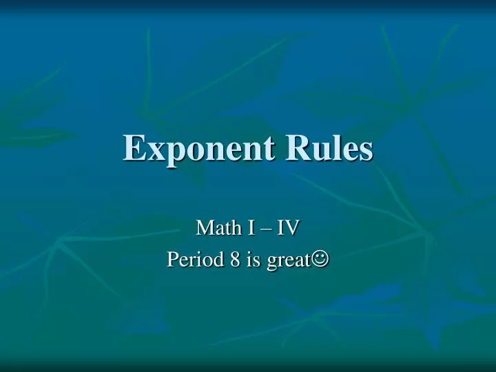 exponent rules