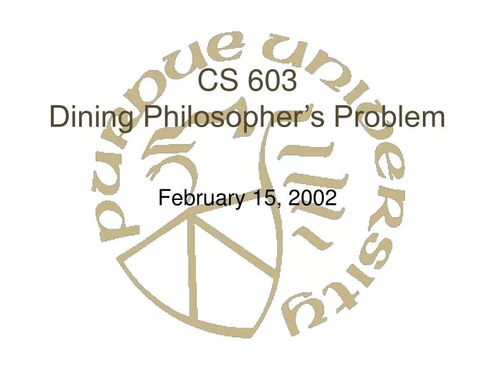 cs 603 dining philosopher s problem