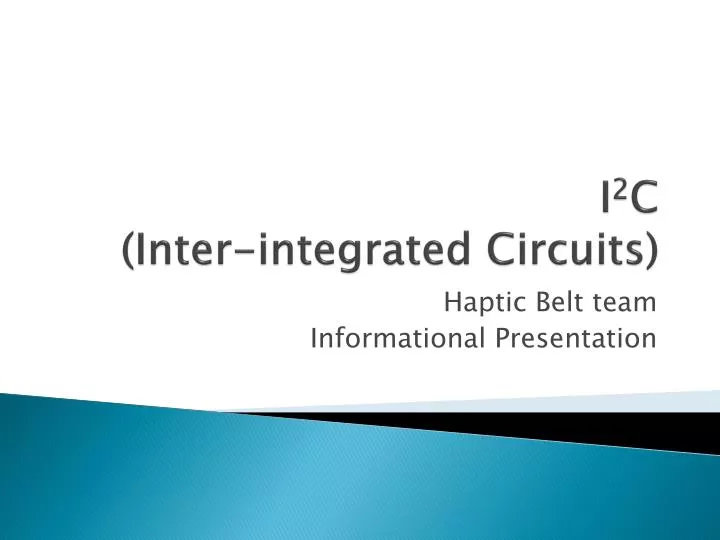i 2 c inter integrated circuits