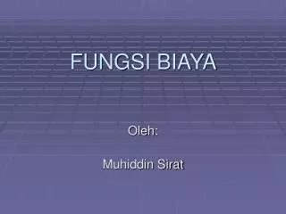 fungsi biaya