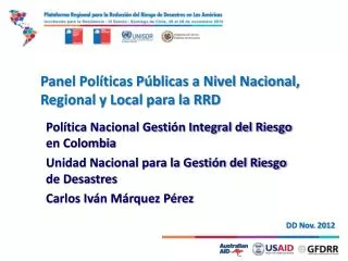 panel pol ticas p blicas a nivel nacional regional y local para la rrd