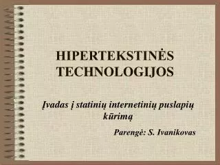 hipertekstin s technologijos