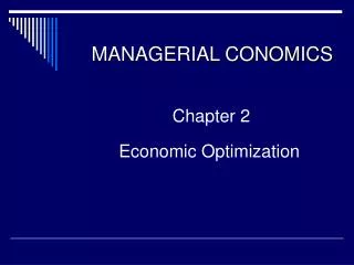 MANAGERIAL CONOMICS