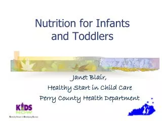Nutrition for Infants and Toddlers