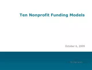 Ten Nonprofit Funding Models