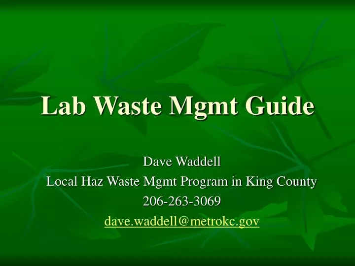 lab waste mgmt guide