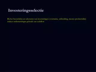 investeringsselectie