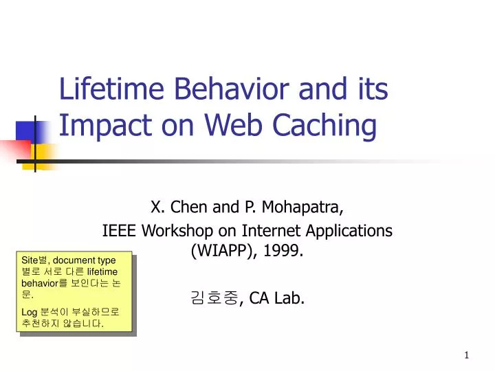 lifetime behavior and its impact on web caching