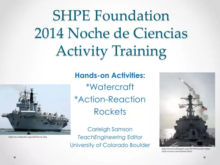 shpe foundation 2014 noche de ciencias activity training