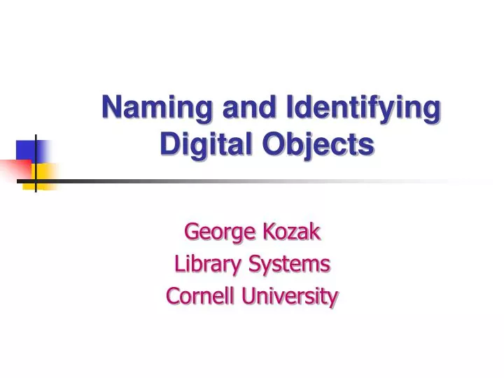 naming and identifying digital objects