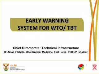 EARLY WARNING SYSTEM FOR WTO/ TBT