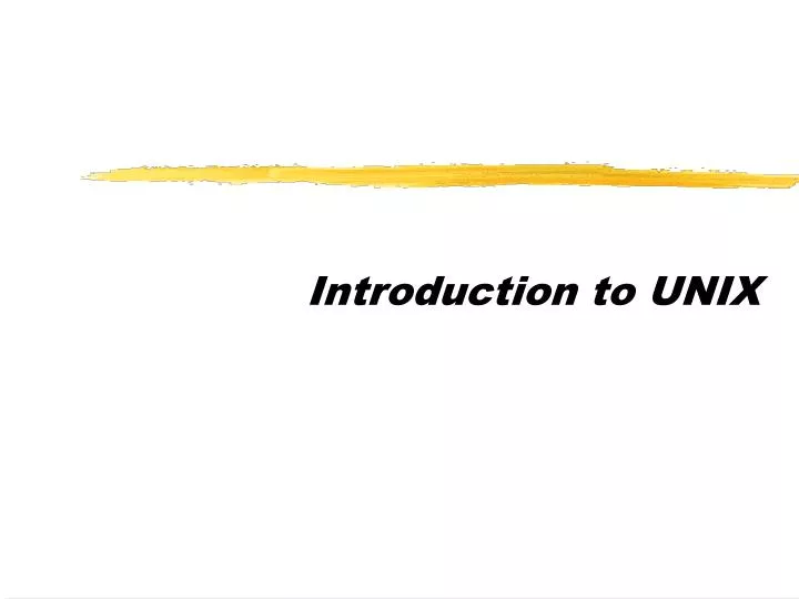 introduction to unix