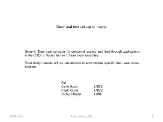 Door seal test set-up concepts