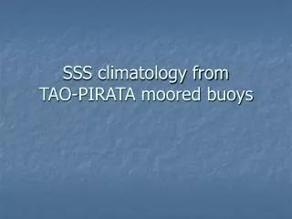 SSS climatology from TAO-PIRATA moored buoys