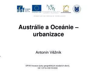 austr lie a oce nie urbanizace