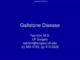 Gallstone Disease