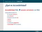 ¿Qué es Accesibilidad? Accesibilidad Web  acceso universal a la Web - slide 1