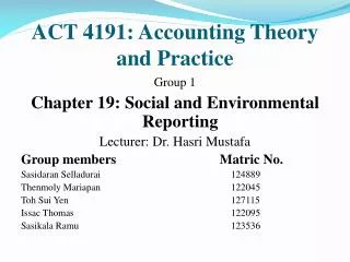 ACT 4191: Accounting Theory and Practice