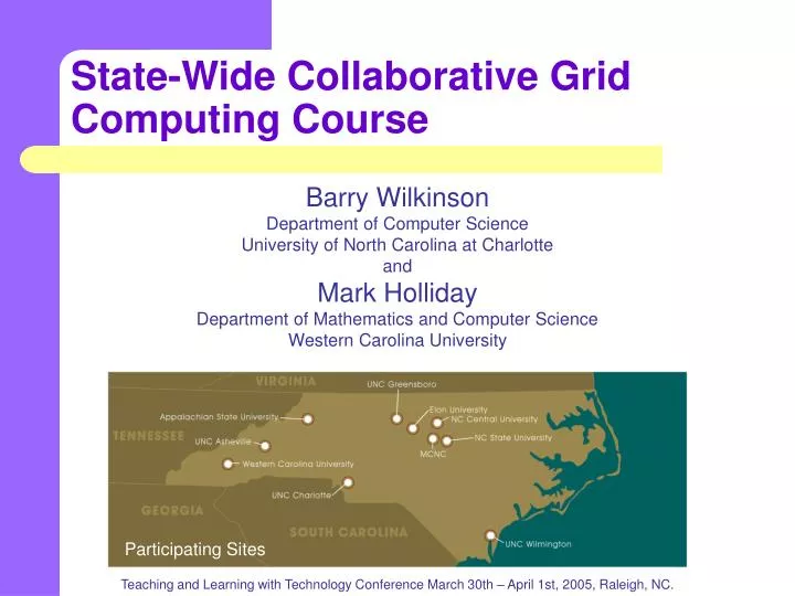 state wide collaborative grid computing course