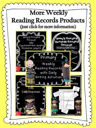 More Weekly Reading Records Products (just click for more information)