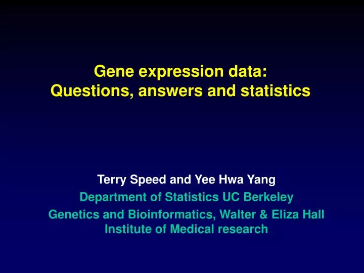 gene expression data questions answers and statistics