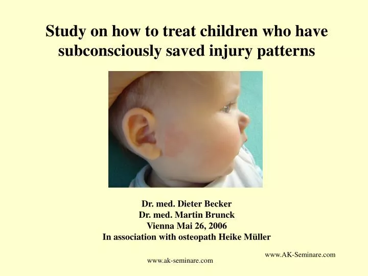 study on how to treat children who have subconsciously saved injury patterns