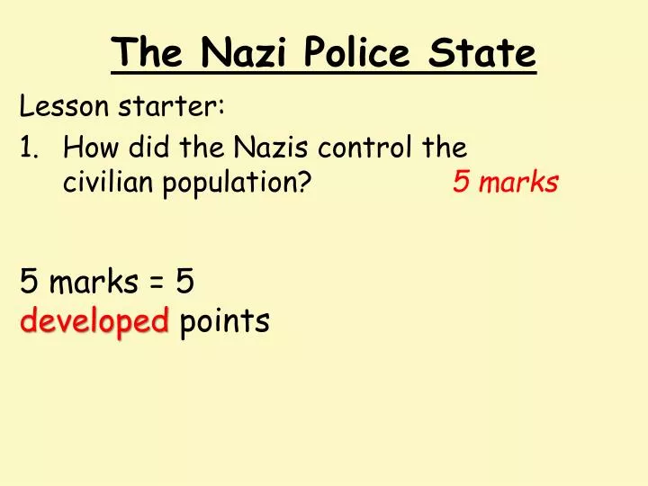the nazi police state