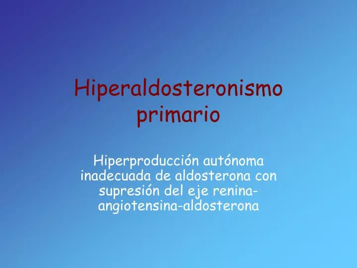 hiperaldosteronismo primario