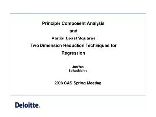 Jun Yan Saikat Maitra 2008 CAS Spring Meeting