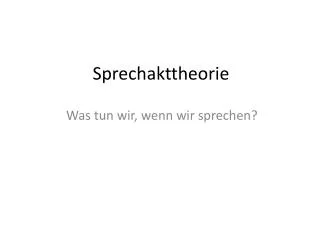 sprechakttheorie