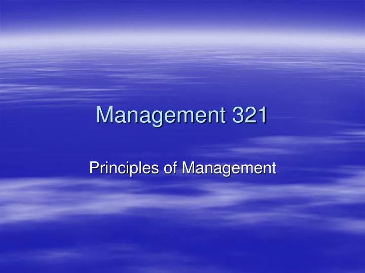 management 321