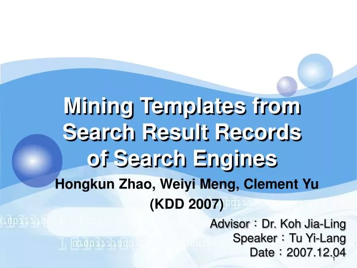 mining templates from search result records of search engines