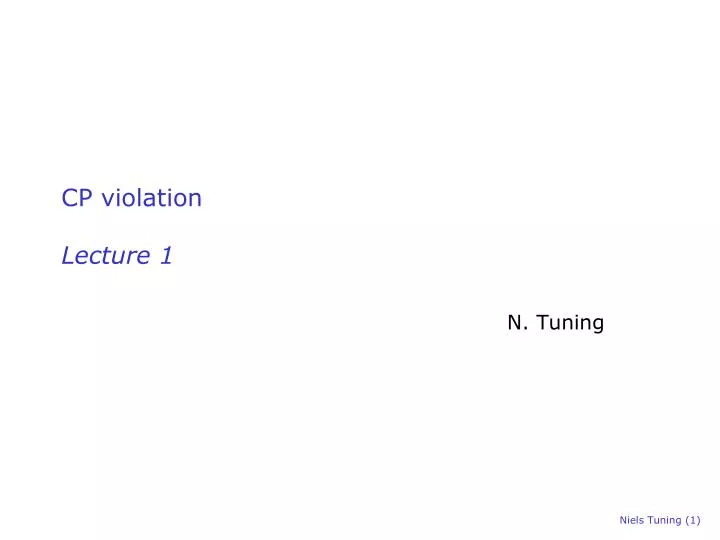 cp violation lecture 1