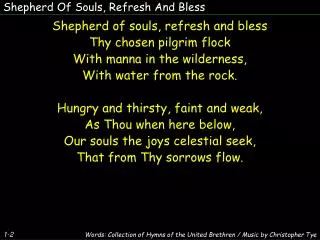 Shepherd Of Souls, Refresh And Bless