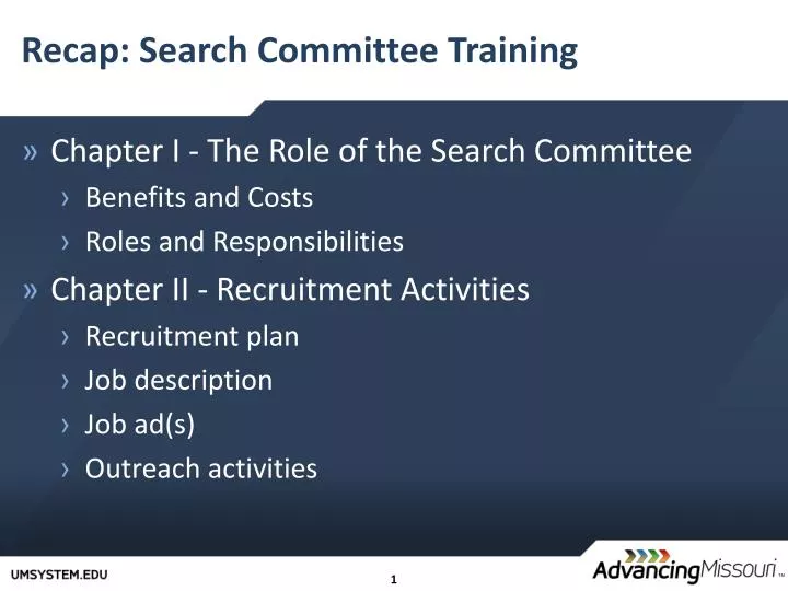 recap search committee training