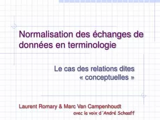normalisation des changes de donn es en terminologie