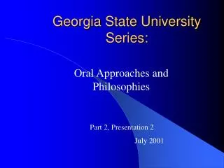 Georgia State University Series: