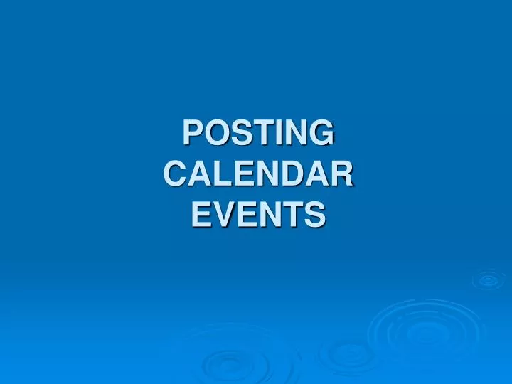 posting calendar events