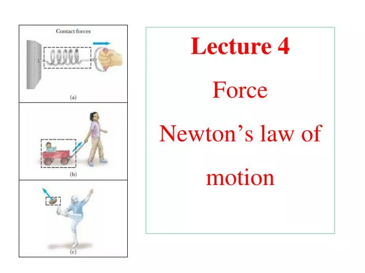 lecture 4 force newton s law of motion