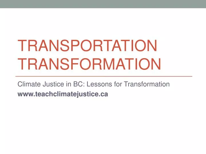 transportation transformation