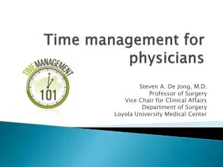 Time management for physicians