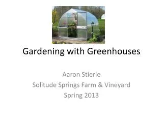 Gardening with Greenhouses