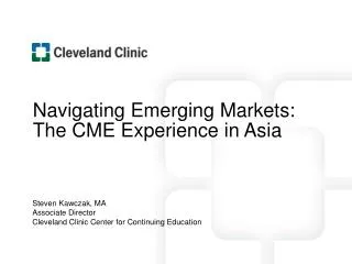 Navigating Emerging Markets: The CME Experience in Asia