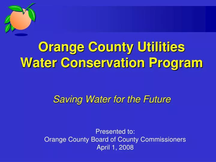 orange county utilities water conservation program saving water for the future