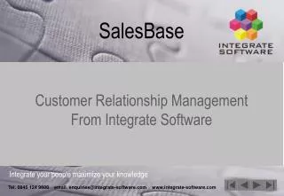 SalesBase Customer Relationship Management From Integrate Software