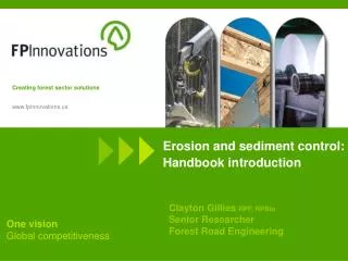Erosion and sediment control: Handbook introduction