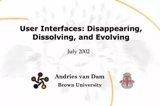 User Interfaces: Disappearing, Dissolving, and Evolving