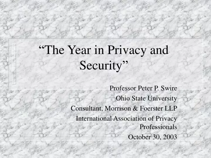 the year in privacy and security