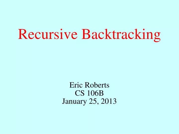 recursive backtracking
