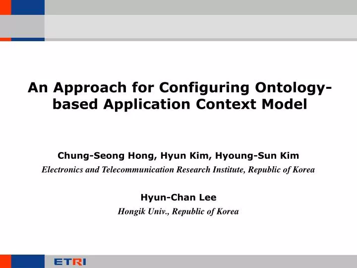 an approach for configuring ontology based application context model
